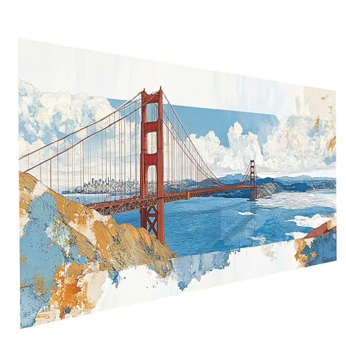 Diamond Painting Erwachsene Golden Gate Bridge DIY Set Malen Nach Zahlen Erwachsene mit Strasssteine 40x80cm Diamant Painting Bilder Landschaft,Diamond Leinwand Bilder Stickerei Embroidery Kit GYL1893 Diamond Painting Erwachsene Golden Gate Bridge DIY Set Malen Nach Zahlen Erwachsene mit Strasssteine 40x80cm Diamant Painting Bilder Landschaft,Diamond Leinwand Bilder Stickerei Embroidery Kit GYL1893 von GUUOYUAL