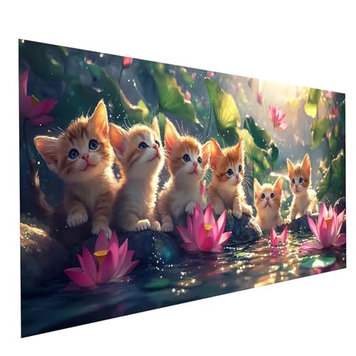 Diamond Painting Erwachsene Katze 5D DIY Set Malen Nach Zahlen Erwachsene mit Strasssteine 160x80cm Diamant Painting Bilder Tier, Diamond Leinwand Bilder Stickerei Embroidery Kit, Zimmer Deko GYL7459 Diamond Painting Erwachsene Katze 5D DIY Set Malen Nach Zahlen Erwachsene mit Strasssteine 160x80cm Diamant Painting Bilder Tier, Diamond Leinwand Bilder Stickerei Embroidery Kit, Zimmer Deko GYL7459 von GUUOYUAL