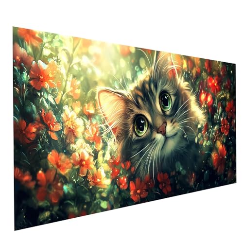 Diamond Painting Erwachsene Katze 5D DIY Set Malen Nach Zahlen Erwachsene mit Strasssteine 80 x 160CM Diamant Painting Bilder Tier, Diamond Leinwand Bilder Stickerei Embroidery Kit,Zimmer Deko GYL6577 Diamond Painting Erwachsene Katze 5D DIY Set Malen Nach Zahlen Erwachsene mit Strasssteine 80 x 160CM Diamant Painting Bilder Tier, Diamond Leinwand Bilder Stickerei Embroidery Kit,Zimmer Deko GYL6577 von GUUOYUAL