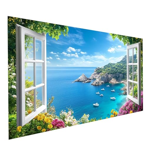 Diamond Painting Erwachsene Meerblick 5D DIY Set Malen Nach Zahlen Erwachsene mit Strasssteine 80 x 40CM Diamant Painting Bilder Blume, Diamond Leinwand Bilder Stickerei Embroidery Kit GYL4359 Diamond Painting Erwachsene Meerblick 5D DIY Set Malen Nach Zahlen Erwachsene mit Strasssteine 80 x 40CM Diamant Painting Bilder Blume, Diamond Leinwand Bilder Stickerei Embroidery Kit GYL4359 von GUUOYUAL