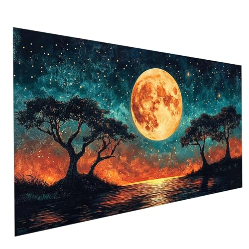 Diamond Painting Erwachsene Mond 5D DIY Set Malen Nach Zahlen Erwachsene mit Strasssteine 160 x 80CM Diamant Painting Bilder Baum, Diamond Leinwand Bilder Stickerei Embroidery Kit, Zimmer Deko GYL0799 Diamond Painting Erwachsene Mond 5D DIY Set Malen Nach Zahlen Erwachsene mit Strasssteine 160 x 80CM Diamant Painting Bilder Baum, Diamond Leinwand Bilder Stickerei Embroidery Kit, Zimmer Deko GYL0799 von GUUOYUAL