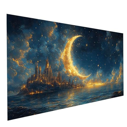 Diamond Painting Erwachsene Mond 5D DIY Set Malen Nach Zahlen Erwachsene mit Strasssteine 70x140cm Diamant Painting Bilder Stadt, Diamond Leinwand Bilder Stickerei Embroidery Kit, Zimmer Deko GYL2220 Diamond Painting Erwachsene Mond 5D DIY Set Malen Nach Zahlen Erwachsene mit Strasssteine 70x140cm Diamant Painting Bilder Stadt, Diamond Leinwand Bilder Stickerei Embroidery Kit, Zimmer Deko GYL2220 von GUUOYUAL