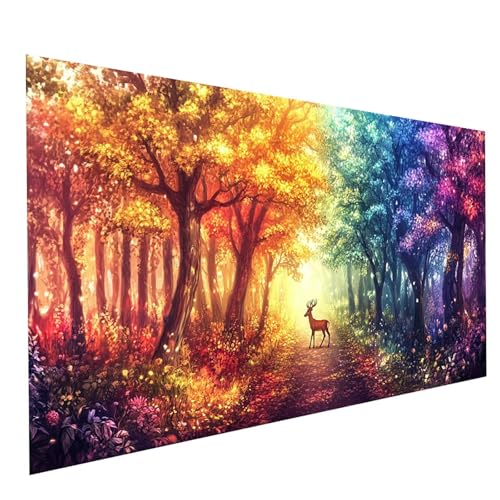 Diamond Painting Erwachsene Reh 5D DIY Set Malen Nach Zahlen Erwachsene mit Strasssteine 140x70cm Diamant Painting Bilder Tier, Diamond Leinwand Bilder Stickerei Embroidery Kit für Zimmer Deko GYL2706 Diamond Painting Erwachsene Reh 5D DIY Set Malen Nach Zahlen Erwachsene mit Strasssteine 140x70cm Diamant Painting Bilder Tier, Diamond Leinwand Bilder Stickerei Embroidery Kit für Zimmer Deko GYL2706 von GUUOYUAL