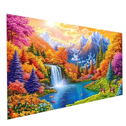 Diamond Painting Erwachsene Reh 5D DIY Set Malen Nach Zahlen Erwachsene mit Strasssteine 160 x 80 cm Diamant Painting Bilder Wasserfall, Diamond Leinwand Bilder Stickerei Embroidery Kit GYL1321 Diamond Painting Erwachsene Reh 5D DIY Set Malen Nach Zahlen Erwachsene mit Strasssteine 160 x 80 cm Diamant Painting Bilder Wasserfall, Diamond Leinwand Bilder Stickerei Embroidery Kit GYL1321 von GUUOYUAL