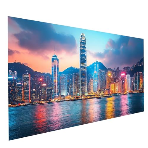 Diamond Painting Erwachsene Stadt 5D DIY Set Malen Nach Zahlen Erwachsene mit Strasssteine 80 x 160 cm Diamant Painting Bilder Nachtansicht, Diamond Leinwand Bilder Stickerei Embroidery Kit GYL2455 von GUUOYUAL