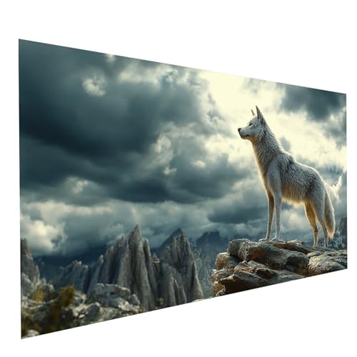 Diamond Painting Erwachsene Tier 5D DIY Set Malen Nach Zahlen Erwachsene mit Strasssteine 100 x 50 cm Diamant Painting Bilder Wolf, Diamond Leinwand Bilder Stickerei Embroidery Kit,Zimmer Deko GYL7042 Diamond Painting Erwachsene Tier 5D DIY Set Malen Nach Zahlen Erwachsene mit Strasssteine 100 x 50 cm Diamant Painting Bilder Wolf, Diamond Leinwand Bilder Stickerei Embroidery Kit,Zimmer Deko GYL7042 von GUUOYUAL
