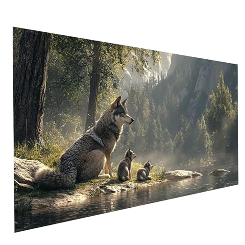 Diamond Painting Erwachsene Wolf 5D DIY Set Malen Nach Zahlen Erwachsene mit Strasssteine 140 x 70CM Diamant Painting Bilder Tier, Diamond Leinwand Bilder Stickerei Embroidery Kit, Zimmer Deko GYL3498 Diamond Painting Erwachsene Wolf 5D DIY Set Malen Nach Zahlen Erwachsene mit Strasssteine 140 x 70CM Diamant Painting Bilder Tier, Diamond Leinwand Bilder Stickerei Embroidery Kit, Zimmer Deko GYL3498 von GUUOYUAL