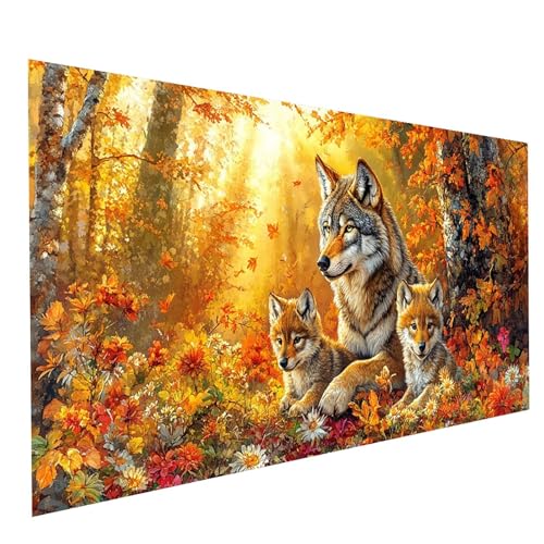 Diamond Painting Erwachsene Wolf 5D DIY Set Malen Nach Zahlen Erwachsene mit Strasssteine 140 x 70CM Diamant Painting Bilder Tier, Diamond Leinwand Bilder Stickerei Embroidery Kit, Zimmer Deko GYL1230 Diamond Painting Erwachsene Wolf 5D DIY Set Malen Nach Zahlen Erwachsene mit Strasssteine 140 x 70CM Diamant Painting Bilder Tier, Diamond Leinwand Bilder Stickerei Embroidery Kit, Zimmer Deko GYL1230 von GUUOYUAL