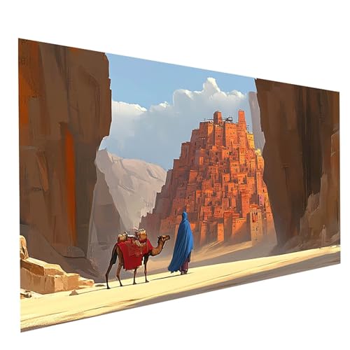 Diamond Painting Erwachsene Wüste 5D DIY Set Malen Nach Zahlen Erwachsene mit Strasssteine 80 x 40CM Diamant Painting Bilder Stadt, Diamond Leinwand Bilder Stickerei Embroidery Kit,Zimmer Deko GYL7167 von GUUOYUAL