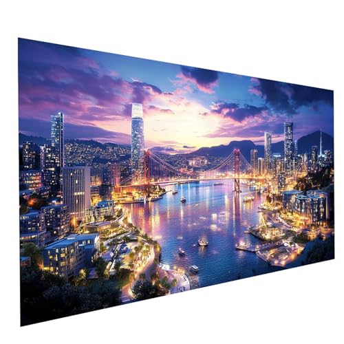Diamond Painting Golden Gate Bridge Diamond Painting Basteln Erwachsene 160x80CM Strasssteine Embroidery Leinwand Bilder Stadtnachtszene,Diamant DIY Erwachsene,Zimmer Deko Geschenke für Frauen GYL2212 Diamond Painting Golden Gate Bridge Diamond Painting Basteln Erwachsene 160x80CM Strasssteine Embroidery Leinwand Bilder Stadtnachtszene,Diamant DIY Erwachsene,Zimmer Deko Geschenke für Frauen GYL2212 von GUUOYUAL