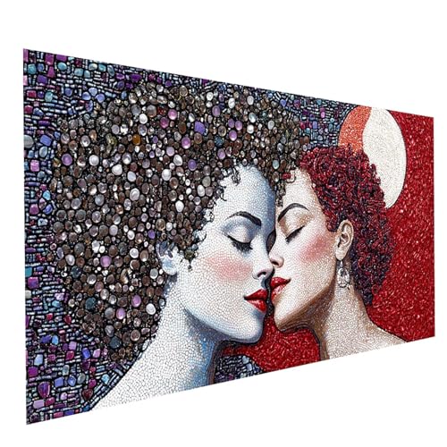 Diamond Painting Kuss 5D Diamond Painting Basteln Erwachsene 140 x 70cm Strasssteine Embroidery Leinwand Bilder Frau, Diamant DIY Set Erwachsene für Wanddeko wohnzimmer Geschenke für Frauen GYL0231 Diamond Painting Kuss 5D Diamond Painting Basteln Erwachsene 140 x 70cm Strasssteine Embroidery Leinwand Bilder Frau, Diamant DIY Set Erwachsene für Wanddeko wohnzimmer Geschenke für Frauen GYL0231 von GUUOYUAL