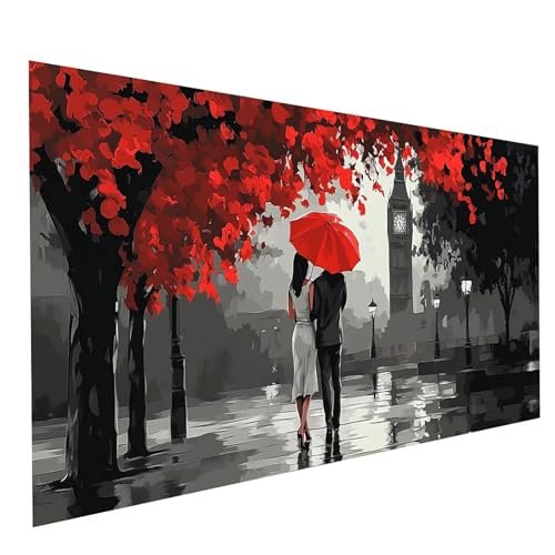 Diamond Painting London 5D Diamond Painting Basteln Erwachsene 90 x 180 CM Strasssteine Embroidery Leinwand Bilder Paar, Diamant DIY Set Erwachsene für Wanddeko wohnzimmer Geschenke für Frauen GYL7775 von GUUOYUAL