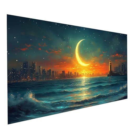 Diamond Painting Mond 5D Diamond Painting Basteln Erwachsene 160x80CM Strasssteine Embroidery Leinwand Bilder Stadt, Diamant DIY Set Erwachsene für Wanddeko wohnzimmer Geschenke für Frauen GYL3598 Diamond Painting Mond 5D Diamond Painting Basteln Erwachsene 160x80CM Strasssteine Embroidery Leinwand Bilder Stadt, Diamant DIY Set Erwachsene für Wanddeko wohnzimmer Geschenke für Frauen GYL3598 von GUUOYUAL