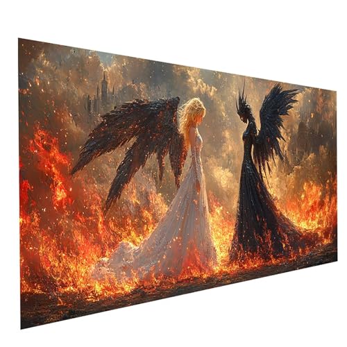 GUUOYUAL Diamond Painting Erwachsene Engel 5D DIY Set Malen Nach Zahlen Erwachsene mit Strasssteine 140 x 70 cm Diamant Painting Bilder Dämon, Diamond Leinwand Bilder Stickerei Embroidery Kit GYL2940 GUUOYUAL Diamond Painting Erwachsene Engel 5D DIY Set Malen Nach Zahlen Erwachsene mit Strasssteine 140 x 70 cm Diamant Painting Bilder Dämon, Diamond Leinwand Bilder Stickerei Embroidery Kit GYL2940 von GUUOYUAL