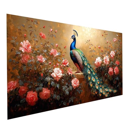 GUUOYUAL Diamond Painting Erwachsene Pfau 5D DIY Set Malen Nach Zahlen Erwachsene mit Strasssteine 100 x 50 cm Diamant Painting Bilder Blume, Diamond Leinwand Bilder Stickerei Embroidery Kit GYL2830 GUUOYUAL Diamond Painting Erwachsene Pfau 5D DIY Set Malen Nach Zahlen Erwachsene mit Strasssteine 100 x 50 cm Diamant Painting Bilder Blume, Diamond Leinwand Bilder Stickerei Embroidery Kit GYL2830 von GUUOYUAL
