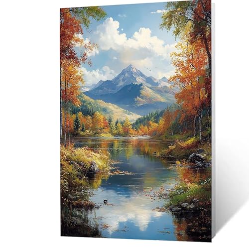 Malen Nach Zahlen Erwachsene, Malen Nach Zahlen Berg, DIY Set Erwachsene mit Leinwand Bilder See 55 x 40 CM Acrylfarben Set Pinselset, Wandbilder Bastelset Zimmer Deko Geschenke für Frauen YH2F-0757 Malen Nach Zahlen Erwachsene, Malen Nach Zahlen Berg, DIY Set Erwachsene mit Leinwand Bilder See 55 x 40 CM Acrylfarben Set Pinselset, Wandbilder Bastelset Zimmer Deko Geschenke für Frauen YH2F-0757 von GUUOYUAL