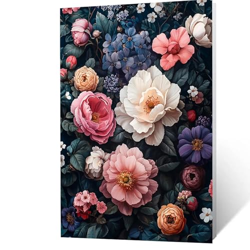 Malen Nach Zahlen Erwachsene, Malen Nach Zahlen Blume, DIY Set Erwachsene mit Leinwand Bilder Pflanzen 70 x 50 cm Acrylfarben Set Pinselset, Wandbilder Bastelset Deko Wohnzimmer Geschenke YH2F-2783 von GUUOYUAL
