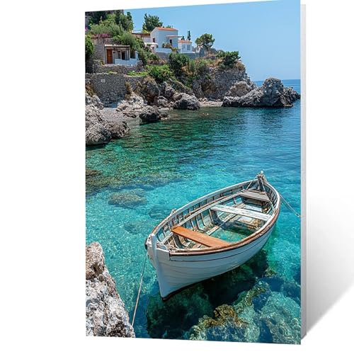 Malen Nach Zahlen Erwachsene, Malen Nach Zahlen Boot, DIY Set Erwachsene mit Leinwand Bilder Landschaft 60 x 80 cm Acrylfarben Set Pinselset, Wandbilder Bastelset Deko Wohnzimmer Geschenke YH2F-0933 Malen Nach Zahlen Erwachsene, Malen Nach Zahlen Boot, DIY Set Erwachsene mit Leinwand Bilder Landschaft 60 x 80 cm Acrylfarben Set Pinselset, Wandbilder Bastelset Deko Wohnzimmer Geschenke YH2F-0933 von GUUOYUAL