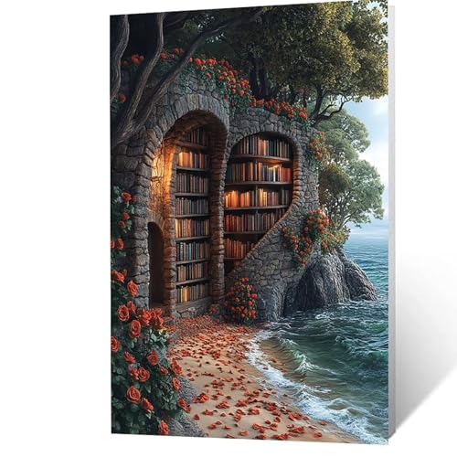 Malen Nach Zahlen Erwachsene, Malen Nach Zahlen Bücherregal, DIY Set Erwachsene mit Leinwand Bilder Blume 40x55cm Acrylfarben Set Pinselset, Wandbilder Bastelset Deko Wohnzimmer Geschenke YH2F-0849 Malen Nach Zahlen Erwachsene, Malen Nach Zahlen Bücherregal, DIY Set Erwachsene mit Leinwand Bilder Blume 40x55cm Acrylfarben Set Pinselset, Wandbilder Bastelset Deko Wohnzimmer Geschenke YH2F-0849 von GUUOYUAL