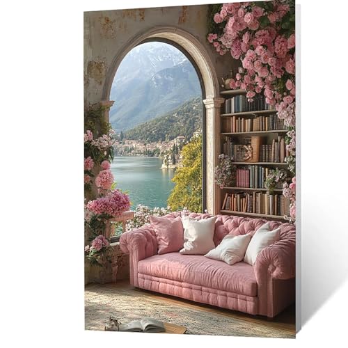 Malen Nach Zahlen Erwachsene, Malen Nach Zahlen Bücherregal, DIY Set Erwachsene mit Leinwand Bilder Meer 70x50cm Acrylfarben Set Pinselset, Wandbilder Bastelset Deko Wohnzimmer Geschenke YH2F-3487 Malen Nach Zahlen Erwachsene, Malen Nach Zahlen Bücherregal, DIY Set Erwachsene mit Leinwand Bilder Meer 70x50cm Acrylfarben Set Pinselset, Wandbilder Bastelset Deko Wohnzimmer Geschenke YH2F-3487 von GUUOYUAL