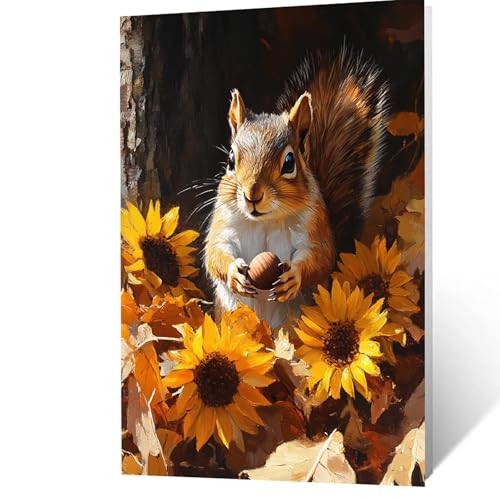 Malen Nach Zahlen Erwachsene, Malen Nach Zahlen Eichhörnchen, DIY Set Erwachsene mit Leinwand Bilder Sonnenblume 40 x 55 cm Acrylfarben Set Pinselset, Wandbilder Bastelset Zimmer Deko YH2F-2553 Malen Nach Zahlen Erwachsene, Malen Nach Zahlen Eichhörnchen, DIY Set Erwachsene mit Leinwand Bilder Sonnenblume 40 x 55 cm Acrylfarben Set Pinselset, Wandbilder Bastelset Zimmer Deko YH2F-2553 von GUUOYUAL