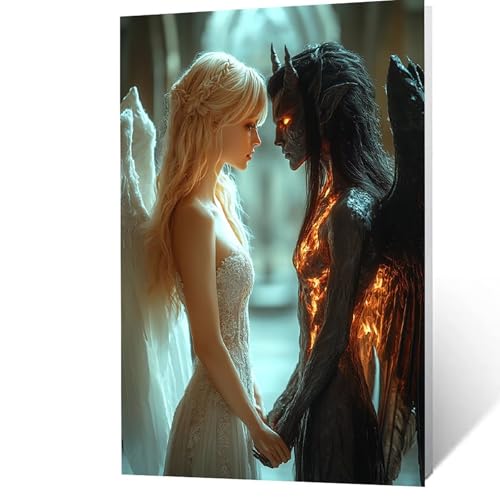 Malen Nach Zahlen Erwachsene, Malen Nach Zahlen Engel DIY Set Erwachsene mit Leinwand Bilder Gefallener Engel 40x55cm Acrylfarben Set Pinselset,Wandbilder Bastelset Deko Wohnzimmer Geschenke YH2F-4919 von GUUOYUAL