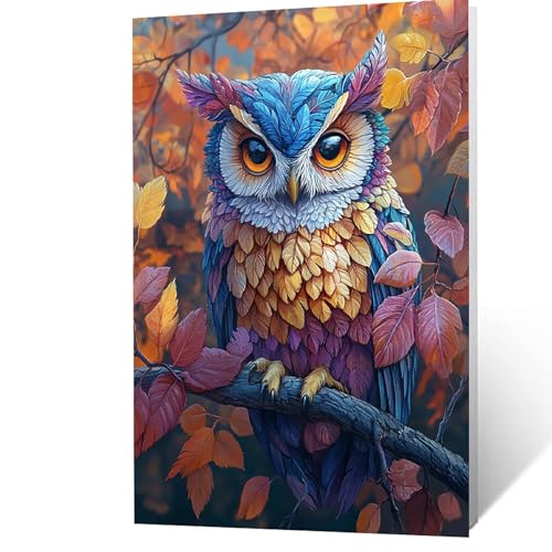 Malen Nach Zahlen Erwachsene, Malen Nach Zahlen Eule, DIY Set Erwachsene mit Leinwand Bilder Herbst 70x50cm Acrylfarben Set Pinselset, Wandbilder Bastelset Zimmer Deko Geschenke für Frauen YH2F-3502 Malen Nach Zahlen Erwachsene, Malen Nach Zahlen Eule, DIY Set Erwachsene mit Leinwand Bilder Herbst 70x50cm Acrylfarben Set Pinselset, Wandbilder Bastelset Zimmer Deko Geschenke für Frauen YH2F-3502 von GUUOYUAL