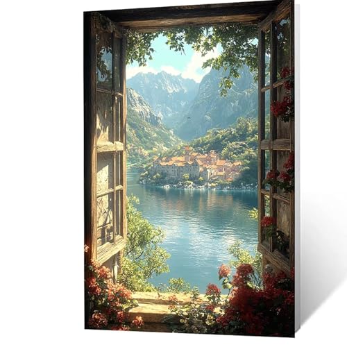 Malen Nach Zahlen Erwachsene, Malen Nach Zahlen Fensterbank, DIY Set Erwachsene mit Leinwand Bilder Berg 60 x 80 cm Acrylfarben Set Pinselset, Wandbilder Bastelset Deko Wohnzimmer Geschenke YH2F-0953 Malen Nach Zahlen Erwachsene, Malen Nach Zahlen Fensterbank, DIY Set Erwachsene mit Leinwand Bilder Berg 60 x 80 cm Acrylfarben Set Pinselset, Wandbilder Bastelset Deko Wohnzimmer Geschenke YH2F-0953 von GUUOYUAL