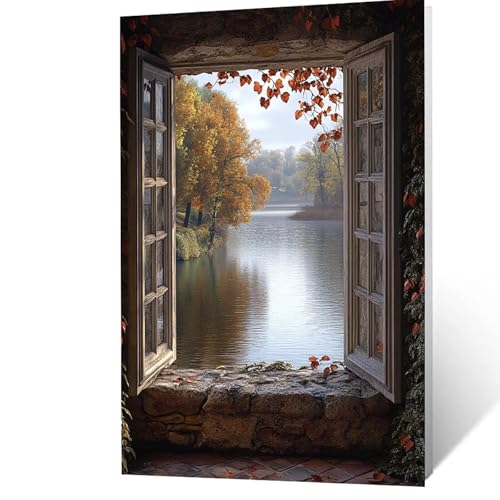 Malen Nach Zahlen Erwachsene, Malen Nach Zahlen Fensterbank, DIY Set Erwachsene mit Leinwand Bilder See 55 x 40 cm Acrylfarben Set Pinselset, Wandbilder Bastelset Deko Wohnzimmer Geschenke YH2F-2802 Malen Nach Zahlen Erwachsene, Malen Nach Zahlen Fensterbank, DIY Set Erwachsene mit Leinwand Bilder See 55 x 40 cm Acrylfarben Set Pinselset, Wandbilder Bastelset Deko Wohnzimmer Geschenke YH2F-2802 von GUUOYUAL