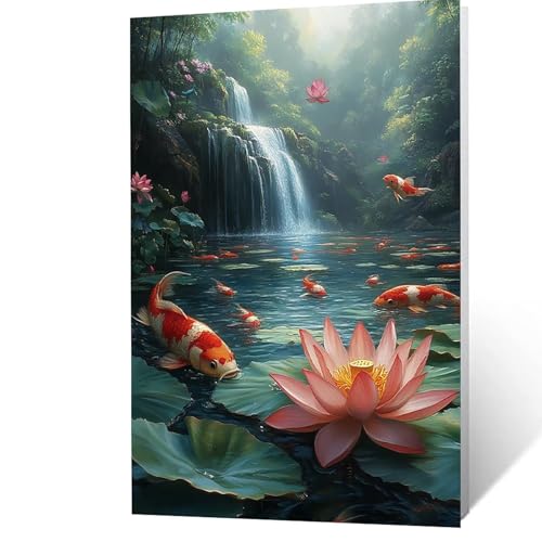 Malen Nach Zahlen Erwachsene, Malen Nach Zahlen Fisch, DIY Set Erwachsene mit Leinwand Bilder Wasserfall 95x70CM Acrylfarben Set Pinselset, Wandbilder Bastelset Deko Wohnzimmer Geschenke YH2F-3081 Malen Nach Zahlen Erwachsene, Malen Nach Zahlen Fisch, DIY Set Erwachsene mit Leinwand Bilder Wasserfall 95x70CM Acrylfarben Set Pinselset, Wandbilder Bastelset Deko Wohnzimmer Geschenke YH2F-3081 von GUUOYUAL