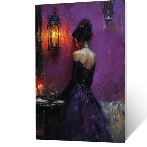 Malen Nach Zahlen Erwachsene, Malen Nach Zahlen Frau, DIY Set Erwachsene mit Leinwand Bilder Landschaft 30 x 40 cm Acrylfarben Set Pinselset, Wandbilder Bastelset Deko Wohnzimmer Geschenke YH2F-5025 von GUUOYUAL