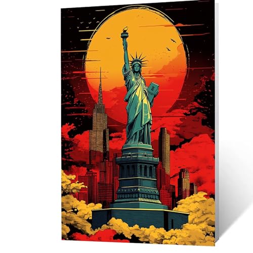 Malen Nach Zahlen Erwachsene, Malen Nach Zahlen Freiheitsstatue, DIY Set Erwachsene mit Leinwand Bilder Stadt 95 x 70 cm Acrylfarben Set Pinselset, Wandbilder Bastelset Zimmer Deko Geschenke YH2F-3611 Malen Nach Zahlen Erwachsene, Malen Nach Zahlen Freiheitsstatue, DIY Set Erwachsene mit Leinwand Bilder Stadt 95 x 70 cm Acrylfarben Set Pinselset, Wandbilder Bastelset Zimmer Deko Geschenke YH2F-3611 von GUUOYUAL