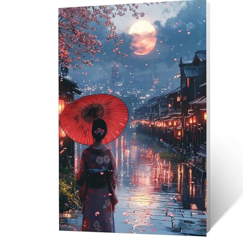 Malen Nach Zahlen Erwachsene, Malen Nach Zahlen Geisha, DIY Set Erwachsene mit Leinwand Bilder Mond 40x30cm Acrylfarben Set Pinselset, Wandbilder Bastelset Zimmer Deko Geschenke für Frauen YH2F-2659 Malen Nach Zahlen Erwachsene, Malen Nach Zahlen Geisha, DIY Set Erwachsene mit Leinwand Bilder Mond 40x30cm Acrylfarben Set Pinselset, Wandbilder Bastelset Zimmer Deko Geschenke für Frauen YH2F-2659 von GUUOYUAL