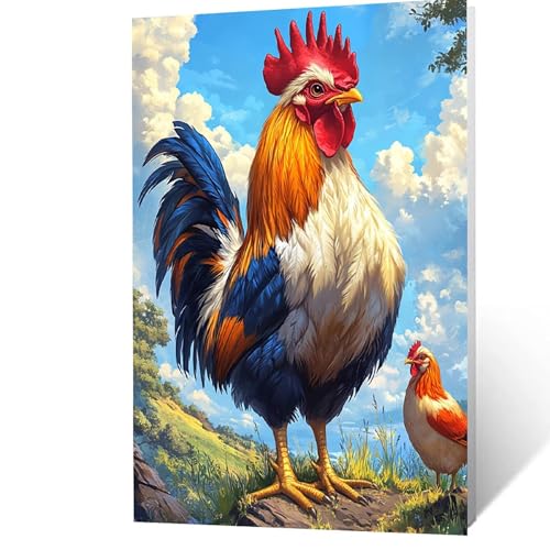 Malen Nach Zahlen Erwachsene, Malen Nach Zahlen Huhn, DIY Set Erwachsene mit Leinwand Bilder Tier 70x50cm Acrylfarben Set Pinselset, Wandbilder Bastelset Deko Wohnzimmer Geschenke für Frauen YH2F-3497 Malen Nach Zahlen Erwachsene, Malen Nach Zahlen Huhn, DIY Set Erwachsene mit Leinwand Bilder Tier 70x50cm Acrylfarben Set Pinselset, Wandbilder Bastelset Deko Wohnzimmer Geschenke für Frauen YH2F-3497 von GUUOYUAL