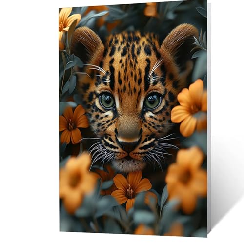 Malen Nach Zahlen Erwachsene, Malen Nach Zahlen Leopard, DIY Set Erwachsene mit Leinwand Bilder Tier 40 x 55 cm Acrylfarben Set Pinselset, Wandbilder Bastelset Deko Wohnzimmer Geschenke YH2F-5006 Malen Nach Zahlen Erwachsene, Malen Nach Zahlen Leopard, DIY Set Erwachsene mit Leinwand Bilder Tier 40 x 55 cm Acrylfarben Set Pinselset, Wandbilder Bastelset Deko Wohnzimmer Geschenke YH2F-5006 von GUUOYUAL