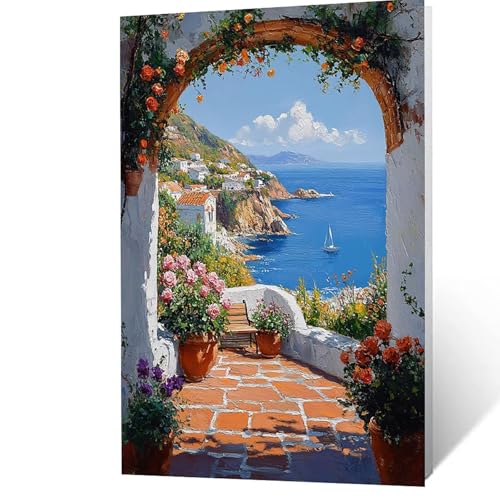 Malen Nach Zahlen Erwachsene, Malen Nach Zahlen Meer, DIY Set Erwachsene mit Leinwand Bilder Blume 40 x 30 CM Acrylfarben Set Pinselset, Wandbilder Bastelset Zimmer Deko Geschenke für Frauen YH2F-0751 Malen Nach Zahlen Erwachsene, Malen Nach Zahlen Meer, DIY Set Erwachsene mit Leinwand Bilder Blume 40 x 30 CM Acrylfarben Set Pinselset, Wandbilder Bastelset Zimmer Deko Geschenke für Frauen YH2F-0751 von GUUOYUAL