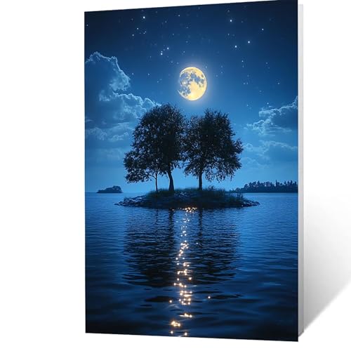 Malen Nach Zahlen Erwachsene, Malen Nach Zahlen Mond, DIY Set Erwachsene mit Leinwand Bilder Baum 60 x 80 cm Acrylfarben Set Pinselset, Wandbilder Bastelset Zimmer Deko Geschenke für Frauen YH2F-5023 Malen Nach Zahlen Erwachsene, Malen Nach Zahlen Mond, DIY Set Erwachsene mit Leinwand Bilder Baum 60 x 80 cm Acrylfarben Set Pinselset, Wandbilder Bastelset Zimmer Deko Geschenke für Frauen YH2F-5023 von GUUOYUAL