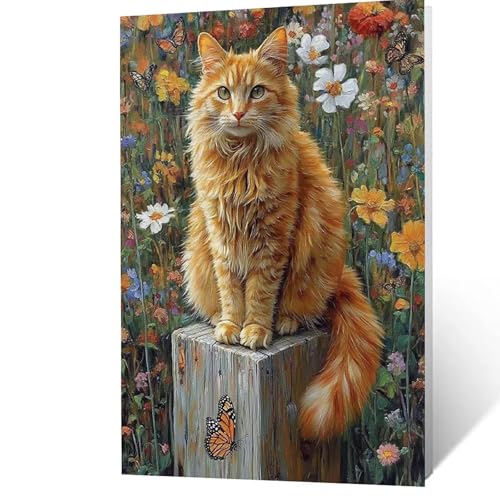 Malen Nach Zahlen Erwachsene, Malen Nach Zahlen Schmetterling, DIY Set Erwachsene mit Leinwand Bilder Katze 55x40cm Acrylfarben Set Pinselset, Wandbilder Bastelset Deko Wohnzimmer Geschenke YH2F-2700 Malen Nach Zahlen Erwachsene, Malen Nach Zahlen Schmetterling, DIY Set Erwachsene mit Leinwand Bilder Katze 55x40cm Acrylfarben Set Pinselset, Wandbilder Bastelset Deko Wohnzimmer Geschenke YH2F-2700 von GUUOYUAL