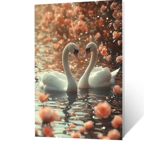 Malen Nach Zahlen Erwachsene, Malen Nach Zahlen Schwan, DIY Set Erwachsene mit Leinwand Bilder Blume 50x70cm Acrylfarben Set Pinselset, Wandbilder Bastelset Zimmer Deko Geschenke für Frauen YH2F-4935 Malen Nach Zahlen Erwachsene, Malen Nach Zahlen Schwan, DIY Set Erwachsene mit Leinwand Bilder Blume 50x70cm Acrylfarben Set Pinselset, Wandbilder Bastelset Zimmer Deko Geschenke für Frauen YH2F-4935 von GUUOYUAL