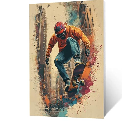 Malen Nach Zahlen Erwachsene, Malen Nach Zahlen Skateboard, DIY Set Erwachsene mit Leinwand Bilder Stadt 95 x 70 cm Acrylfarben Set Pinselset, Wandbilder Bastelset Deko Wohnzimmer Geschenke YH2F-2790 Malen Nach Zahlen Erwachsene, Malen Nach Zahlen Skateboard, DIY Set Erwachsene mit Leinwand Bilder Stadt 95 x 70 cm Acrylfarben Set Pinselset, Wandbilder Bastelset Deko Wohnzimmer Geschenke YH2F-2790 von GUUOYUAL