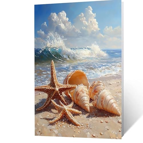 Malen Nach Zahlen Erwachsene, Malen Nach Zahlen Strand, DIY Set Erwachsene mit Leinwand Bilder Muscheln 60 x 80 CM Acrylfarben Set Pinselset, Wandbilder Bastelset Deko Wohnzimmer Geschenke YH2F-2998 Malen Nach Zahlen Erwachsene, Malen Nach Zahlen Strand, DIY Set Erwachsene mit Leinwand Bilder Muscheln 60 x 80 CM Acrylfarben Set Pinselset, Wandbilder Bastelset Deko Wohnzimmer Geschenke YH2F-2998 von GUUOYUAL