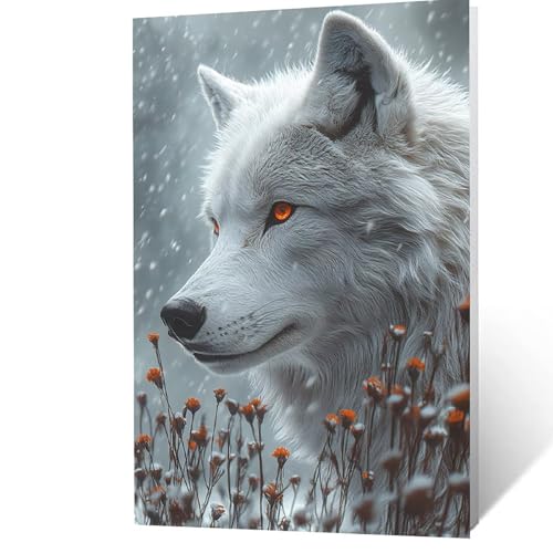 Malen Nach Zahlen Erwachsene, Malen Nach Zahlen Wolf, DIY Set Erwachsene mit Leinwand Bilder Tier 80x60cm Acrylfarben Set Pinselset, Wandbilder Bastelset Deko Wohnzimmer Geschenke für Frauen YH2F-3493 Malen Nach Zahlen Erwachsene, Malen Nach Zahlen Wolf, DIY Set Erwachsene mit Leinwand Bilder Tier 80x60cm Acrylfarben Set Pinselset, Wandbilder Bastelset Deko Wohnzimmer Geschenke für Frauen YH2F-3493 von GUUOYUAL