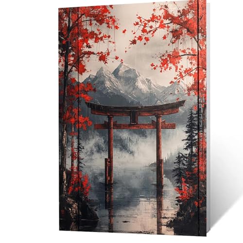 Malen Nach Zahlen Erwachsene 40x30 cm, Malen Nach Zahlen Kinder Japan, DIY Basteln Erwachsene Leinwand Bilder Landschaft, Paint by Numbers for Adults,Wanddeko Wohnzimmer Geschenke für Frauen YH2F-2715 von GUUOYUAL