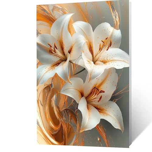 Malen Nach Zahlen Erwachsene 40x55 cm, Malen Nach Zahlen Kinder Blume, DIY Basteln Erwachsene Leinwand Bilder Pflanzen, Paint by Numbers for Adults, Wanddeko Wohnzimmer Geschenke für Frauen YH2F-5067 von GUUOYUAL