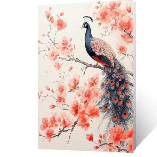 Malen Nach Zahlen Erwachsene 70x50 cm, Malen Nach Zahlen Kinder Pfau, DIY Basteln Erwachsene Leinwand Bilder Blume, Paint by Numbers for Adults, Wanddeko Wohnzimmer Geschenke für Frauen YH2F-3563 von GUUOYUAL