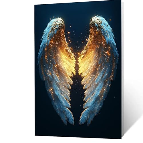 Malen Nach Zahlen Erwachsene 95x70 cm, Malen Nach Zahlen Kinder Flügel, DIY Basteln Erwachsene Leinwand Bilder Engelsflügel, Paint by Numbers for Adults, Deko Wohnzimmer Geschenke für Frauen YH2F-3570 von GUUOYUAL