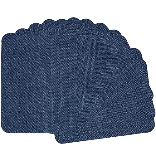 GYGYL 12 Pieces Premium Quality Denim Iron-on Jean Patches, Inside & Outside Strongest Glue 100% Cotton of Deep Blue Repair Decorating Kit, Size 3" by 4-1/4" (7.5 cm x 10.5 cm) von GUYI