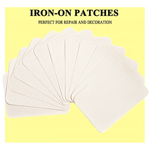 GYGYL 12Pcs 100% Cotton Iron-on Patches, Repair Patches for Clothing, Iron on for Inside Jeans and Clothing Repair (Beige) von GUYI