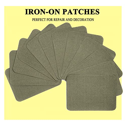 GYGYL 12Pcs 100% Cotton Iron-on Patches, Repair Patches for Clothing, Iron on for Inside Jeans and Clothing Repair (Green) von GUYI