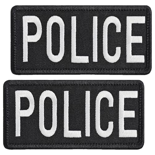 GYGYL 2 Stück Polizei-Patch, taktischer Klettverschluss bestickte Applikation für Mützen, Rucksäcke, Kleidung, Westen, Militäruniformen, taktische Ausrüstung usw., 4 x 2 GYGYL 2 Stück Polizei-Patch, taktischer Klettverschluss bestickte Applikation für Mützen, Rucksäcke, Kleidung, Westen, Militäruniformen, taktische Ausrüstung usw., 4 x 2 von GUYI
